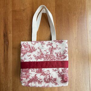 Red and Cream Toile Shoulder Bag